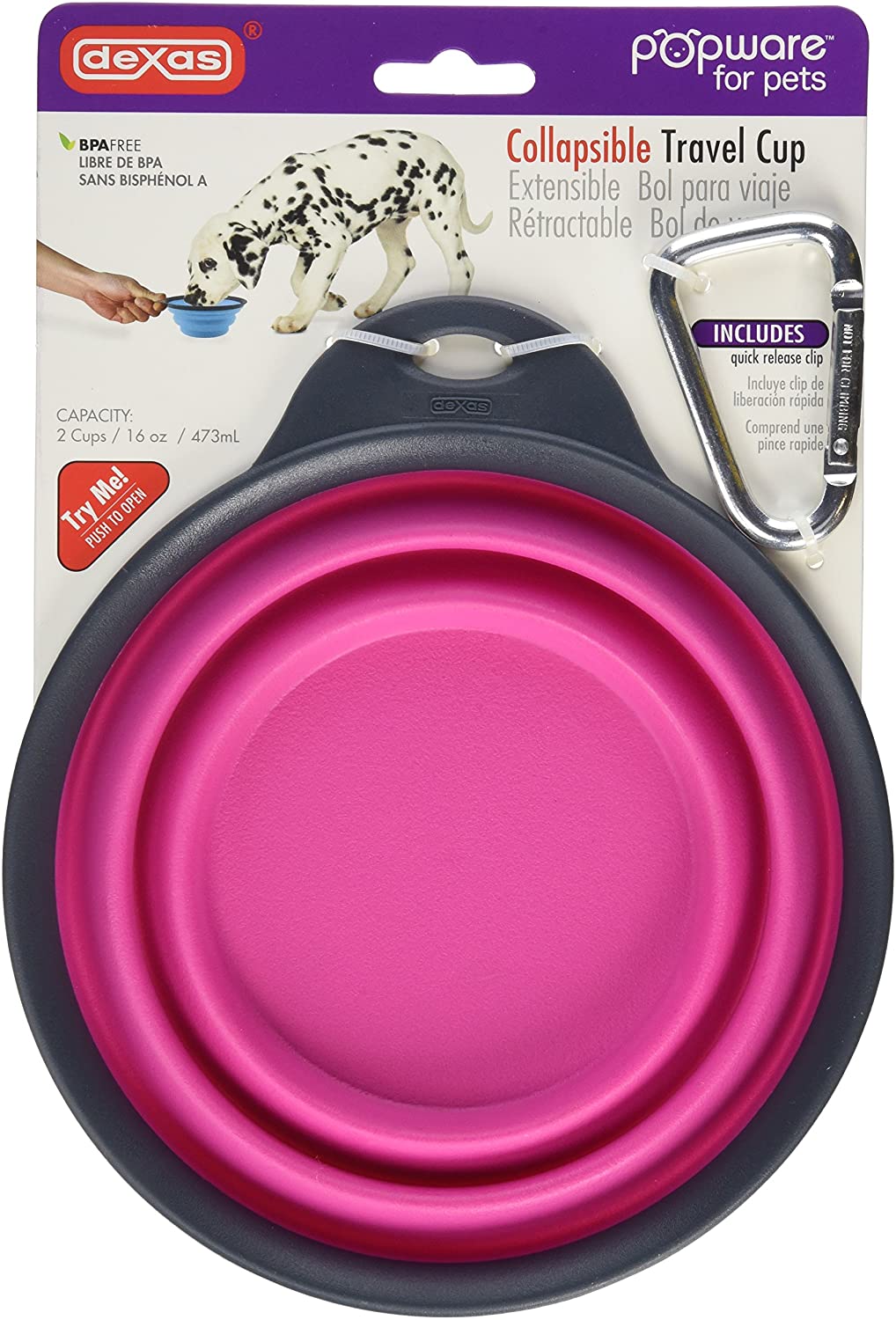Collapsible Travel Bowl - Pink