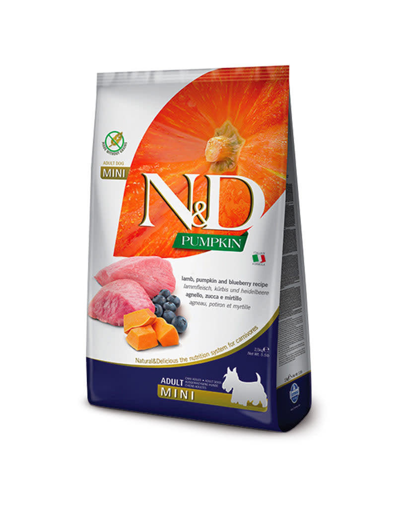 Farmina N&D Adult Mini: Lamb & Blueberry with Pumpkin 5.5lbs