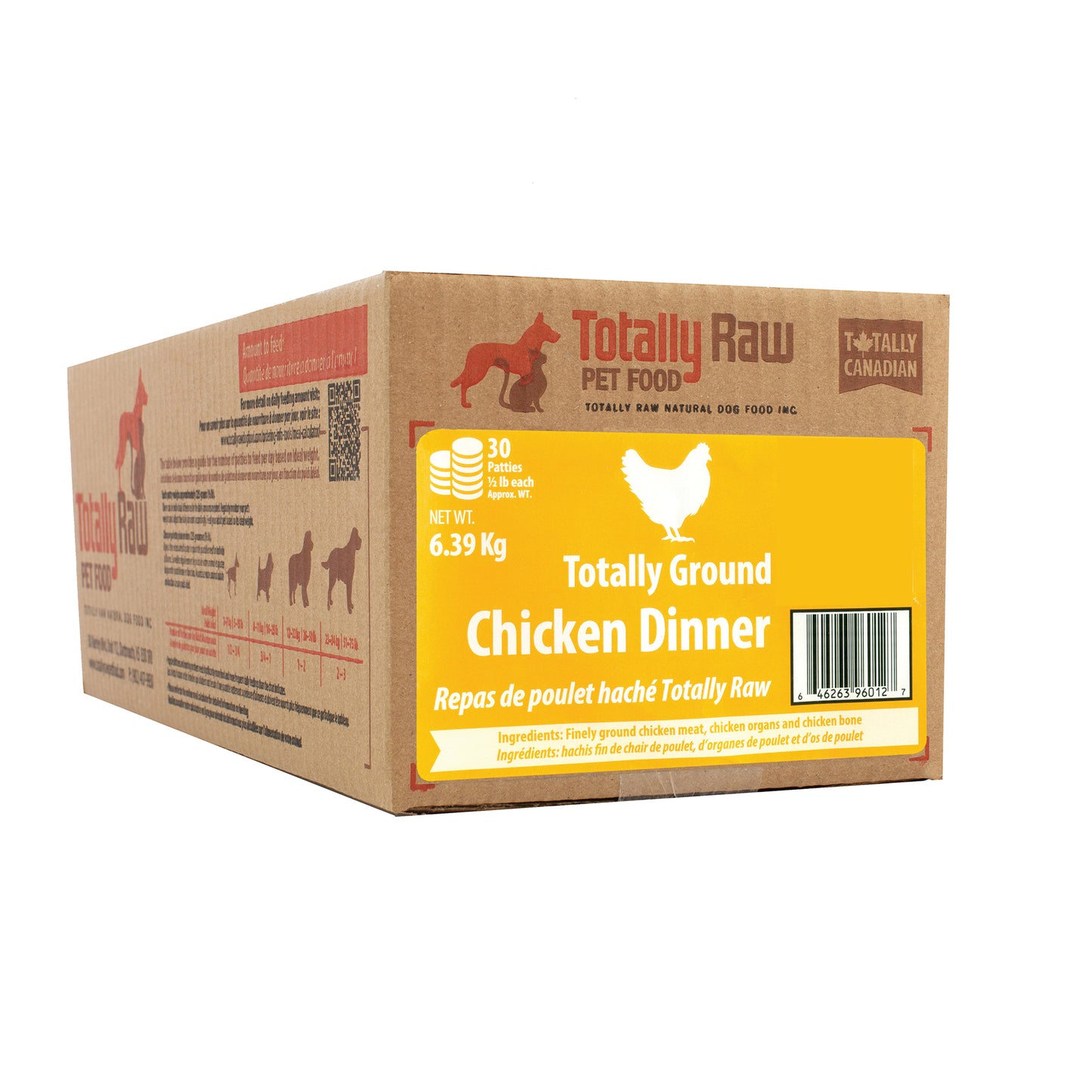 Totally Raw - Ground Chicken Patty 14.10lb (no vegetables)