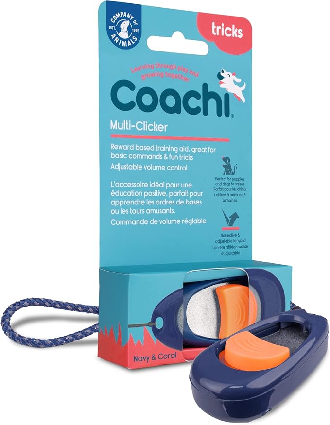 Company of Animals -  Coachi Multiclicker - Navy & Coral