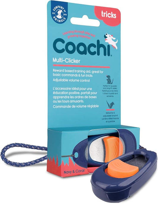 Company of Animals -  Coachi Multiclicker - Navy & Coral