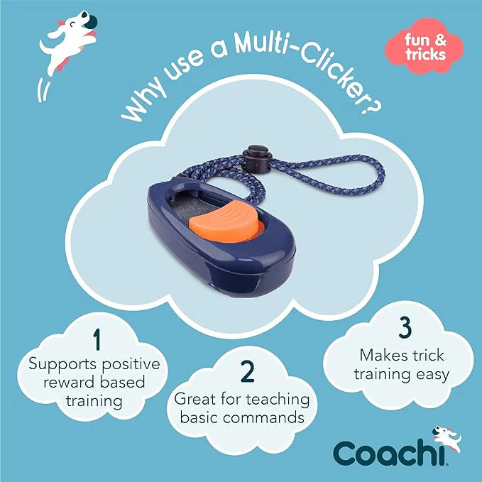 Company of Animals -  Coachi Multiclicker - Navy & Coral