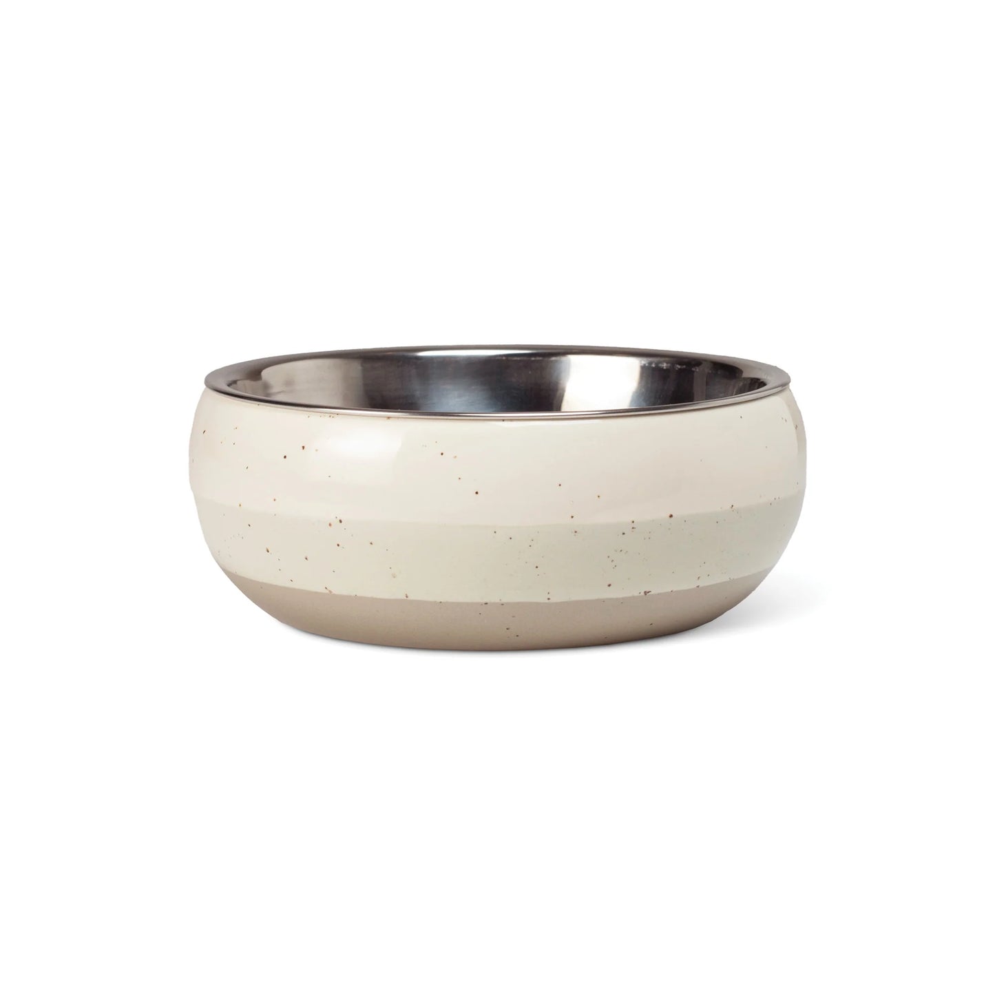 Speckled Stripe Ivory Bowl with Feeder - Small