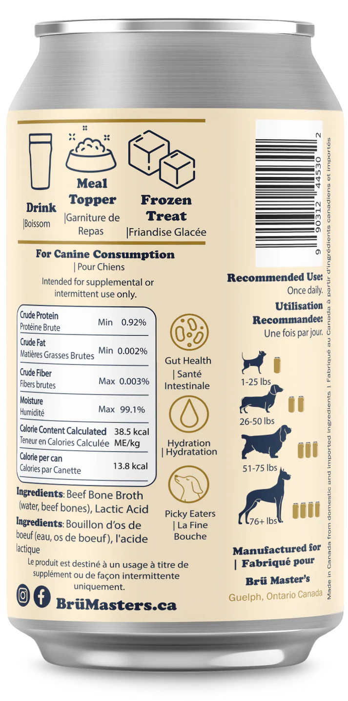 Bru Master's - Dog Beer Bone Broth  Can - 355ml