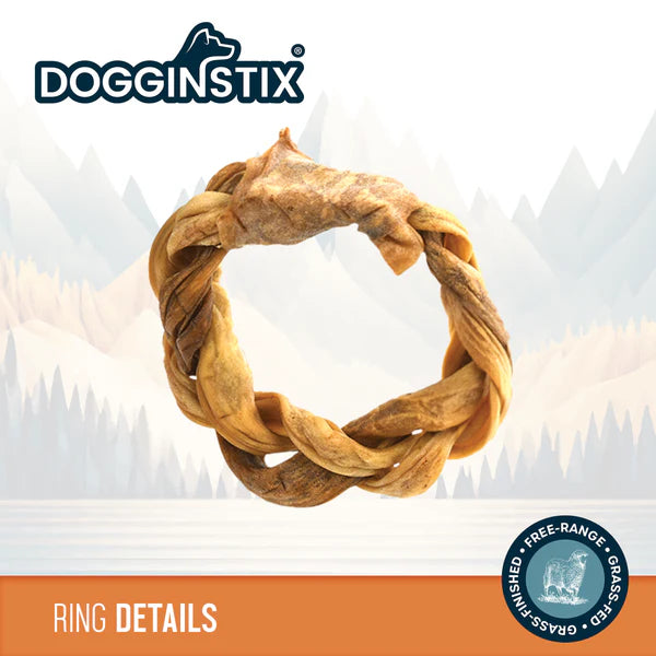 DoggInStix - Braided Lamb Collagen Ring - 6.5"