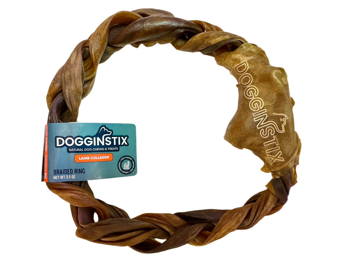 DoggInStix - Braided Lamb Collagen Ring - 6.5"