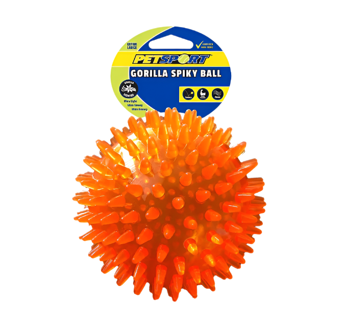 Gorilla Spiky Squeaky Ball - X-Large - 5" (Assorted Colours)