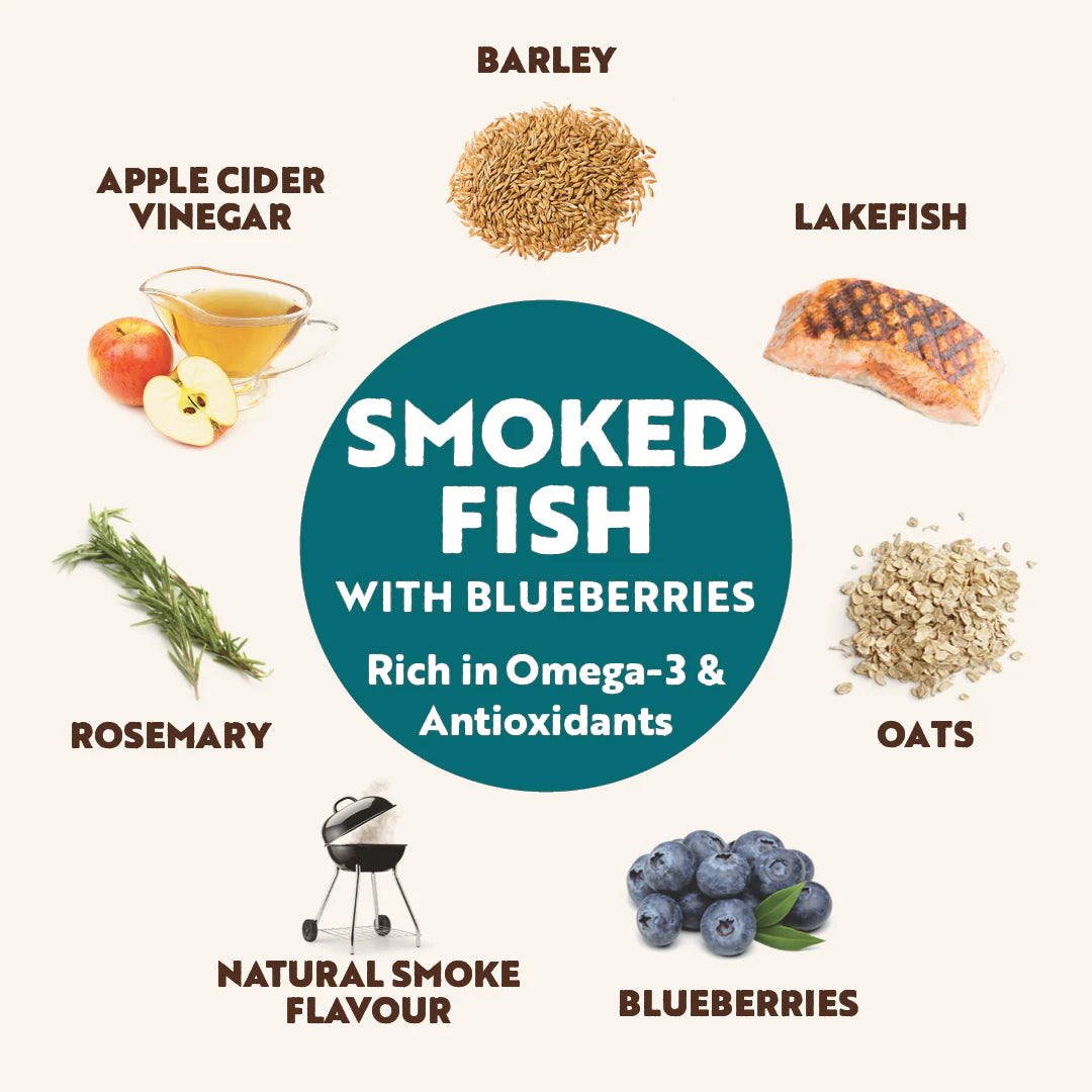 Smoked Fish with Blueberries