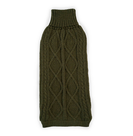Alqo Wasi - Forest Green Aran Alpaca Sweater