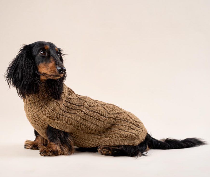 Alqo Wasi - Camel Aran Alpaca Sweater