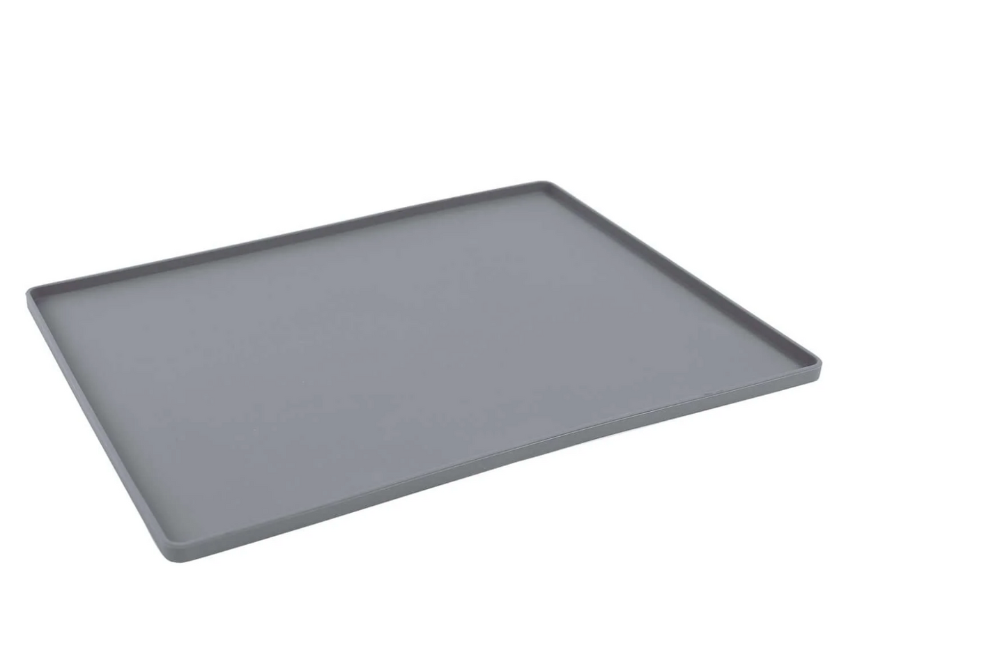 Silicone Non-Slip Pet Bowl Mat with Raised Edge - Cool Grey