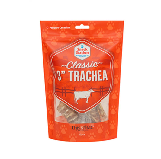 Beef Trachea 3" - Bag of 6