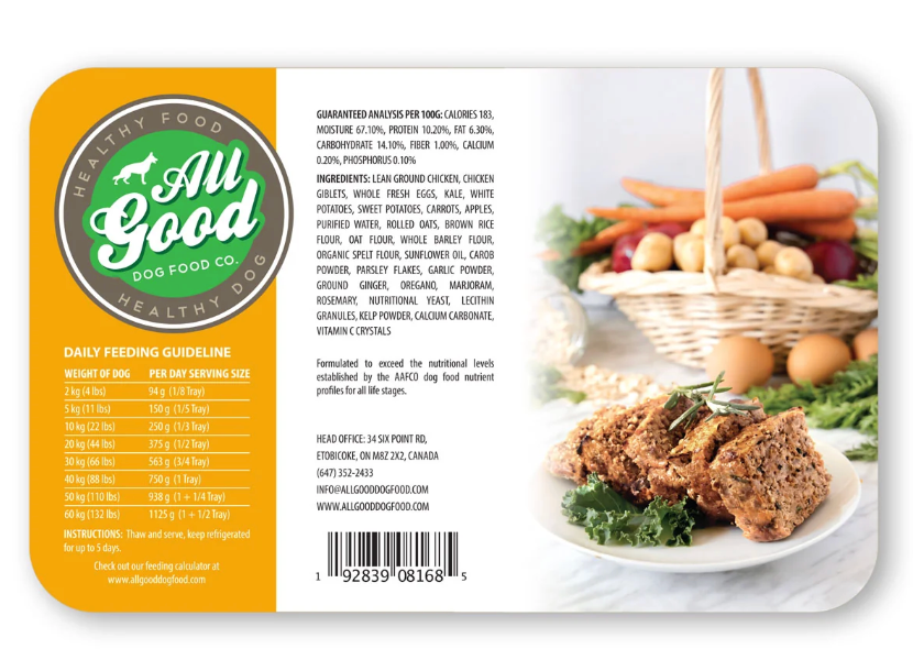 All Good Dog Food - Chicken Meatloaf