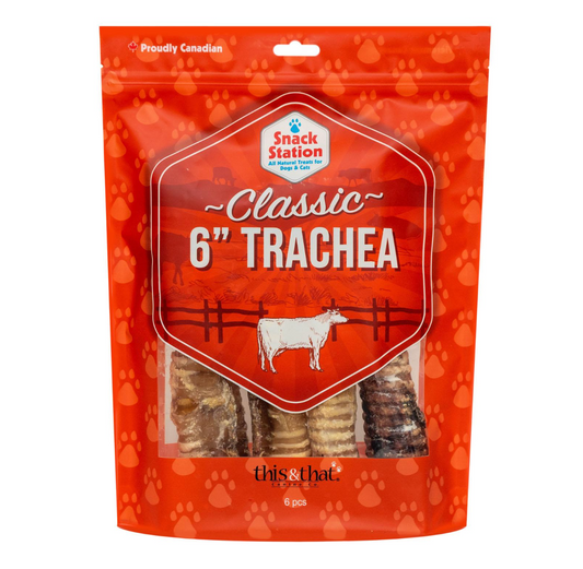 Beef Trachea 6" - Bag of 6