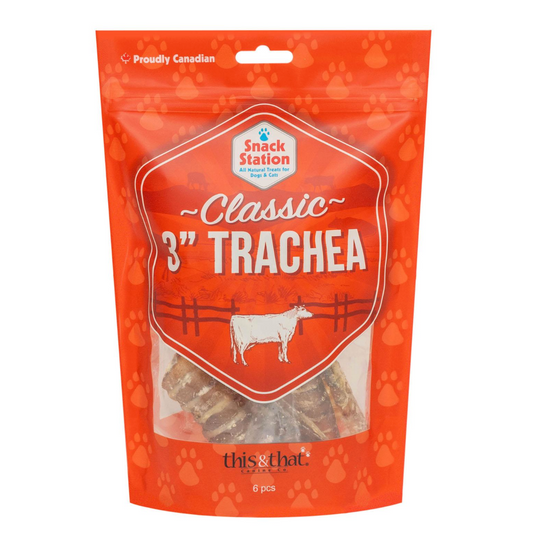 Beef Trachea 3" - Bag of 6