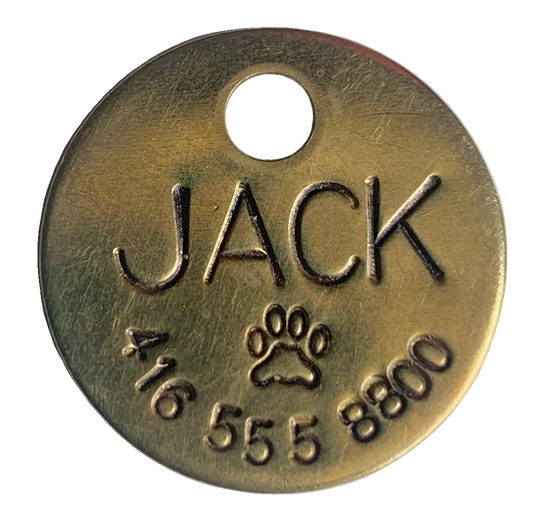 Hand-Stamped Dog Tag - Brass