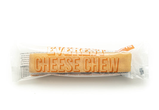 Cheese chew snack bar in packaging on a white background