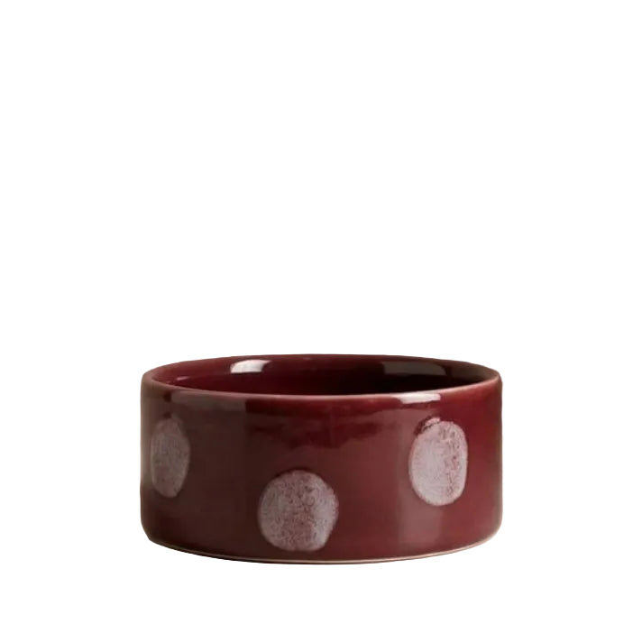 Egg Back Home - Pop Dots Burgundy Pet Bowl