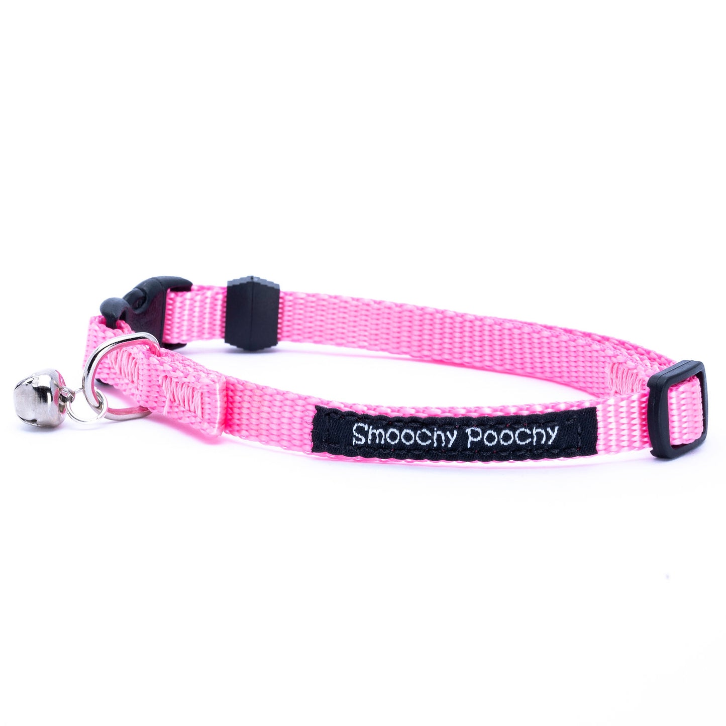 Breakaway Nylon Cat Collar with Bell - Baby Pink