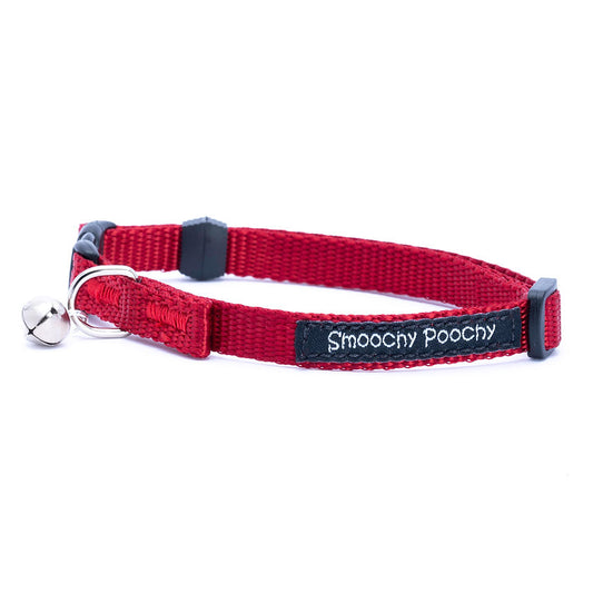 Smoochy Poochy - Breakaway Nylon Cat Collar with Bell - Red