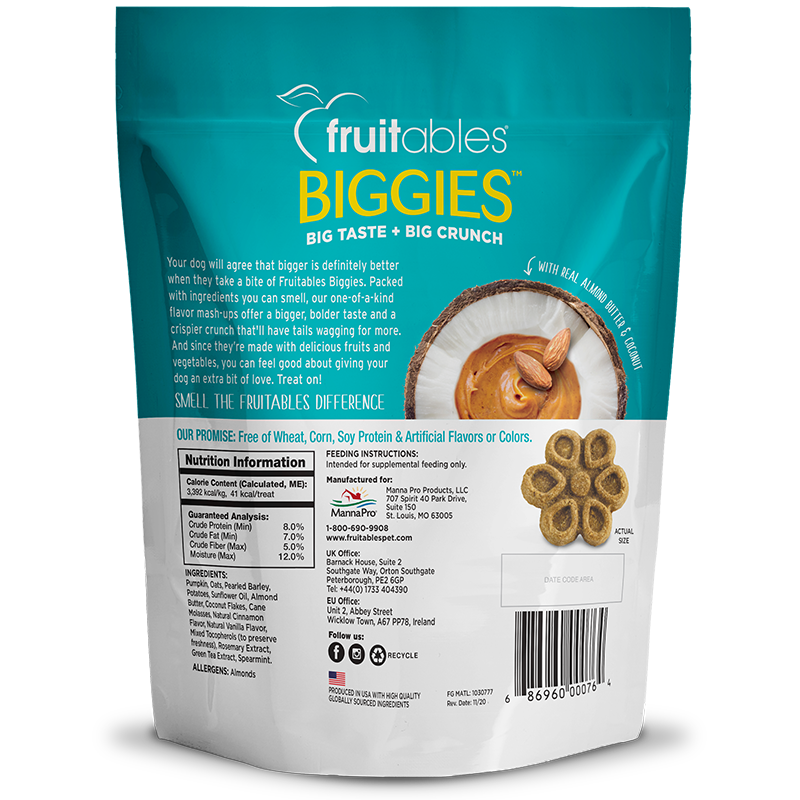 Fruitables BIGGIES: Almond Butter & Coconut - 16oz