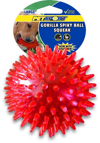 Large Gorilla Spiky Ball Squeak Asst. - 4"