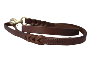 Angel Braided Leather Leash: Brown