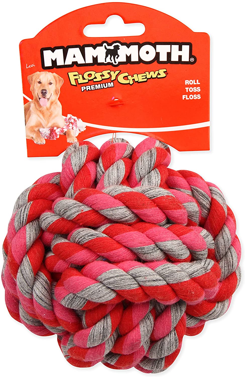 Flossy Chews Assorted Color Monkey Fist - 3.5"