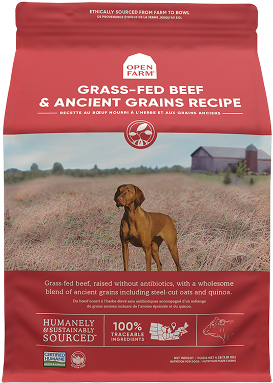 Open Farm Ancient Grains: Grass-Fed Beef Recipe 22lbs