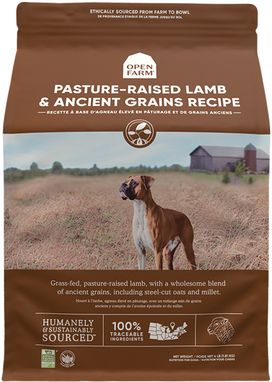 Open Farm Ancient Grains: Pasture-Raised Lamb Recipe 22lbs