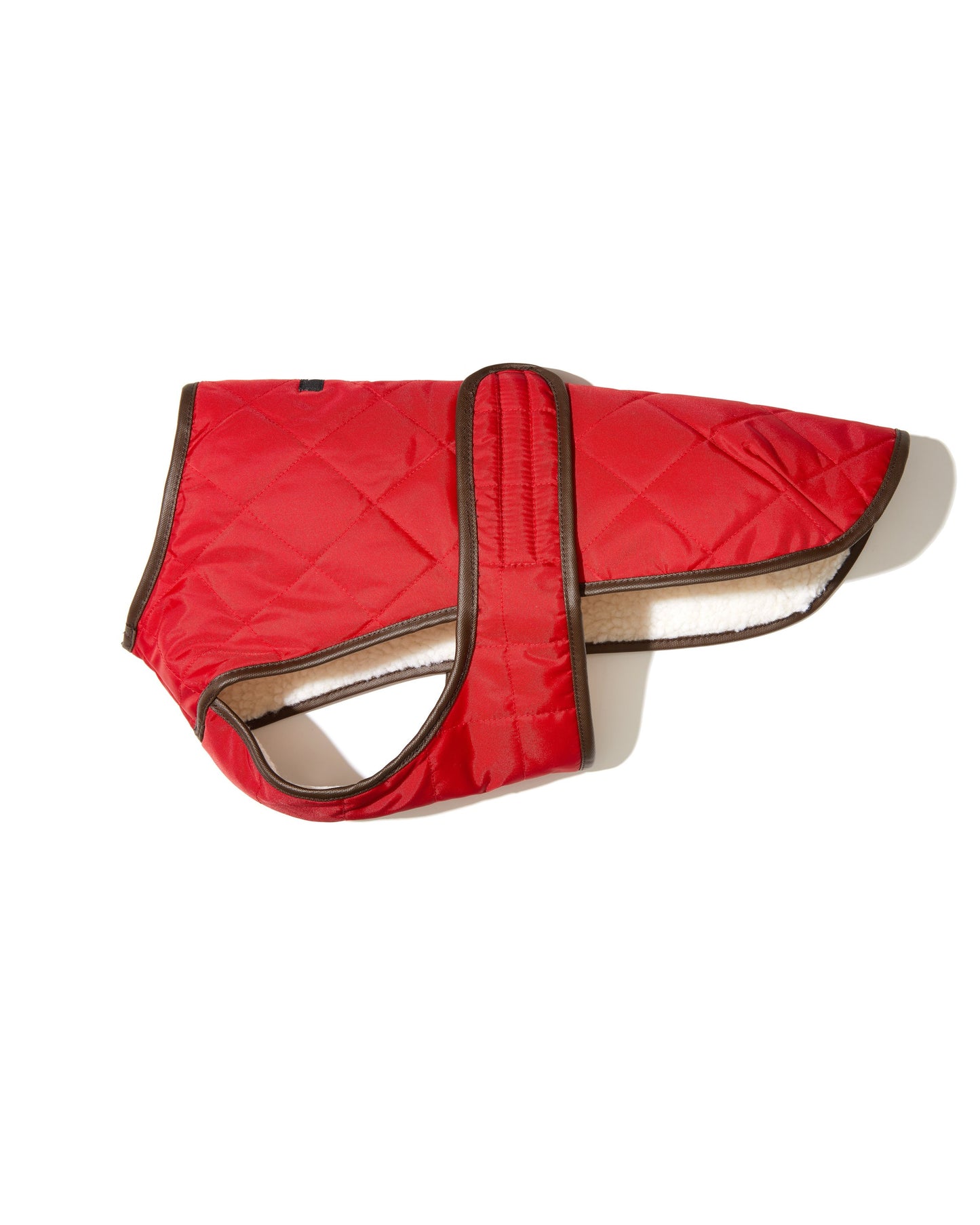 Red Quilted Vest with Berber Fleece