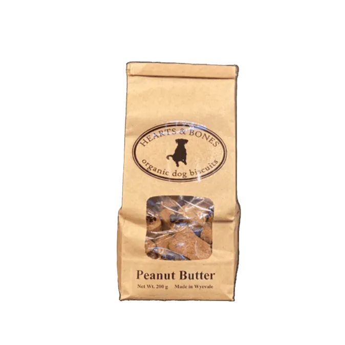 Hearts & Bones - Peanut Butter Organic Dog Biscuits