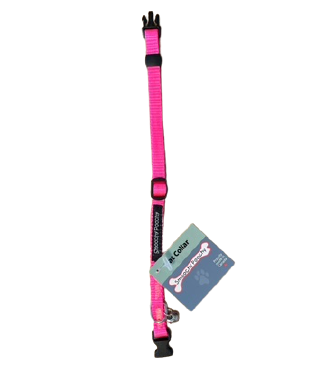 Breakaway Nylon Cat Collar with Bell - Hot Pink